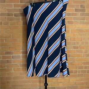 Ann Taylor Factory Striped Navy Multi-Stripe A-Line Women's Skirt NWT